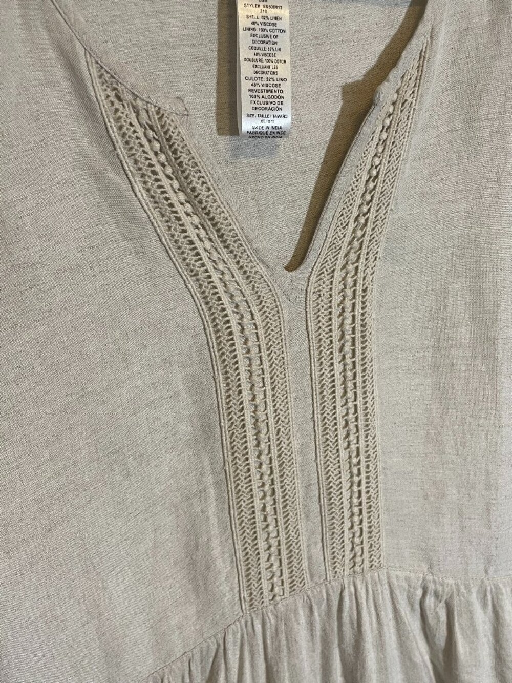 Tommy Bahama‎ St Lucia Split Neck Eyelet Linen Mini Dress Cover Up Size XL - Picture 5 of 9
